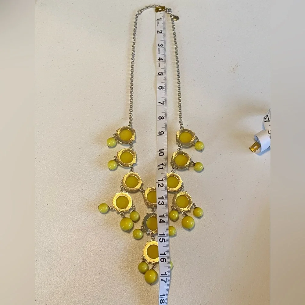 J. Crew Bright Yellow Bubble Statement Bib Necklace - Picture 6 of 8
